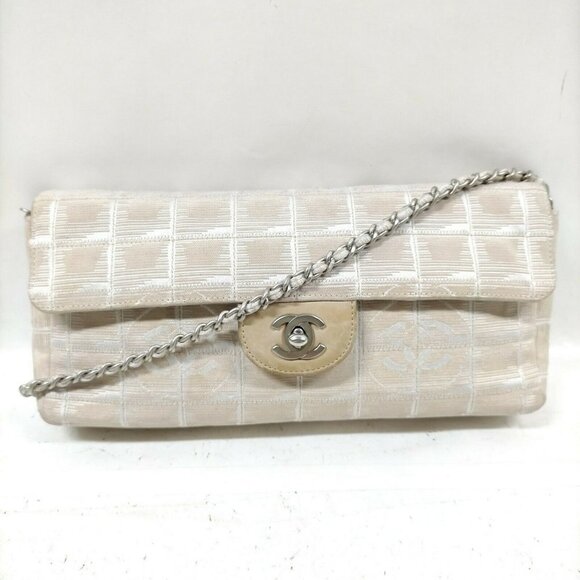 Chanel White Canvas Shoulder Bag - Picture 1 of 9